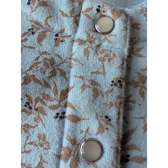 Classic Elements Long Sleeve Sweatshirt Pearl Snap Powder Blue Plus Sz 16-18W - Picture 7 of 7